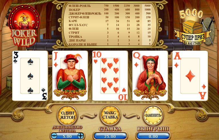 Joker Wild  («Дикий» джокер ) из раздела Видео покер